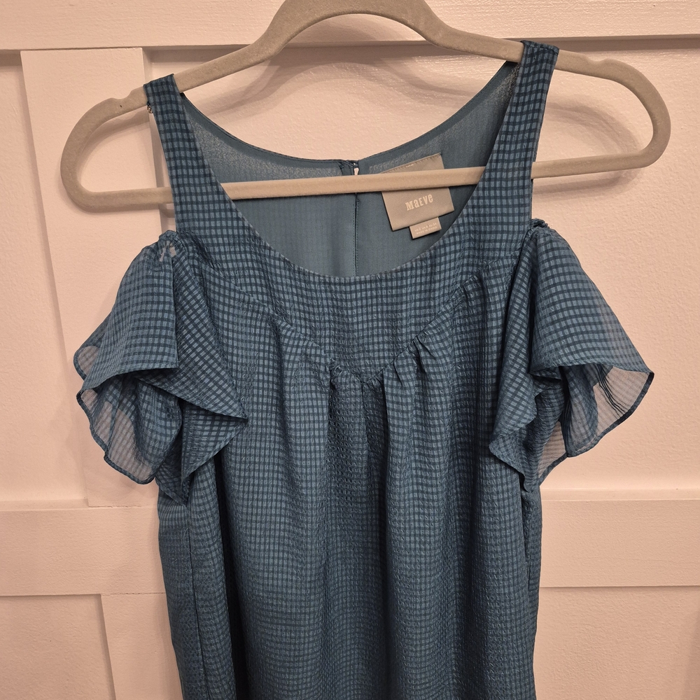 Maeve Teal Checkered Shirt